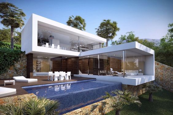 Casas modernas com piscina